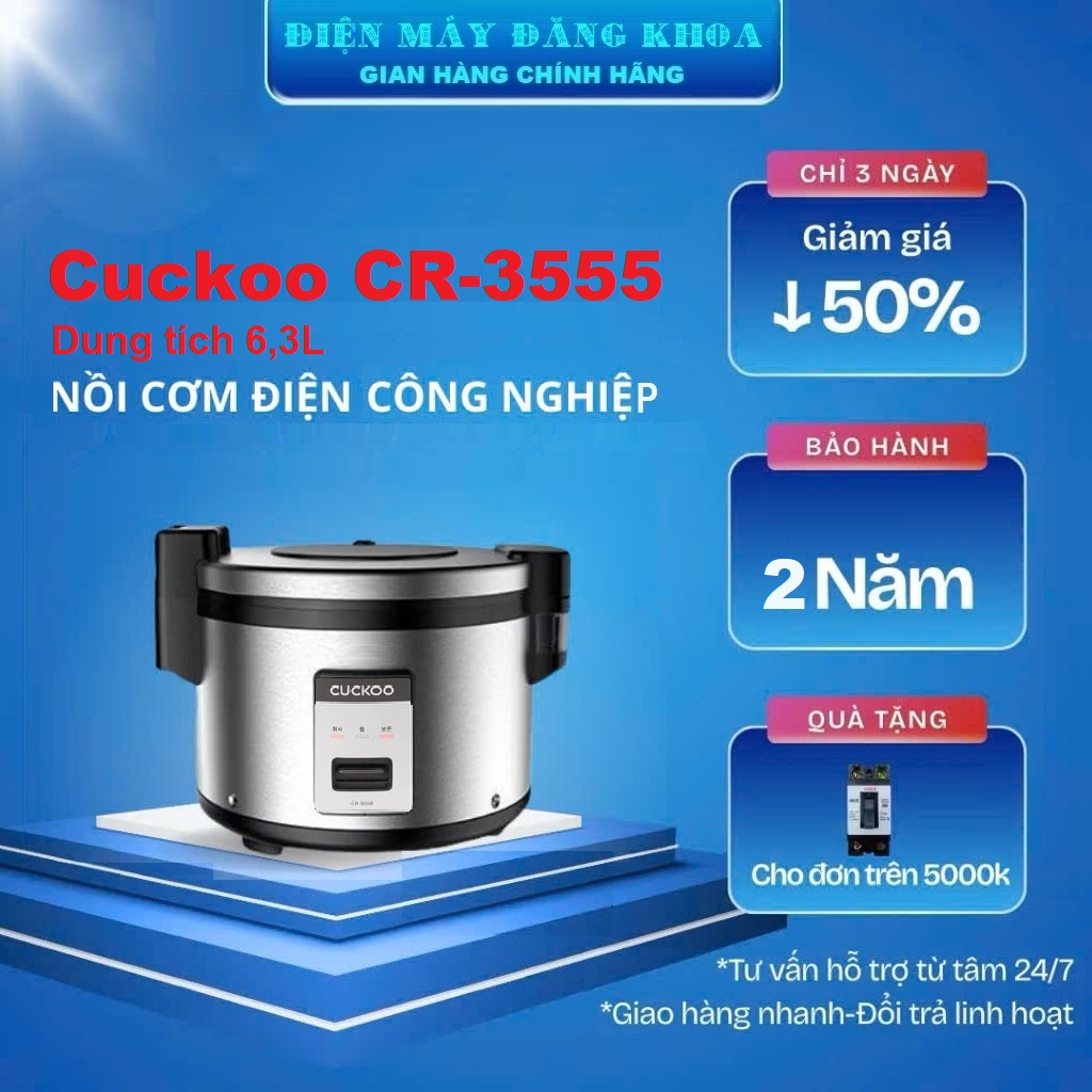 Nồi Cơm Điện Cuckoo CR-3555 Màu Đen 6.3 Lít