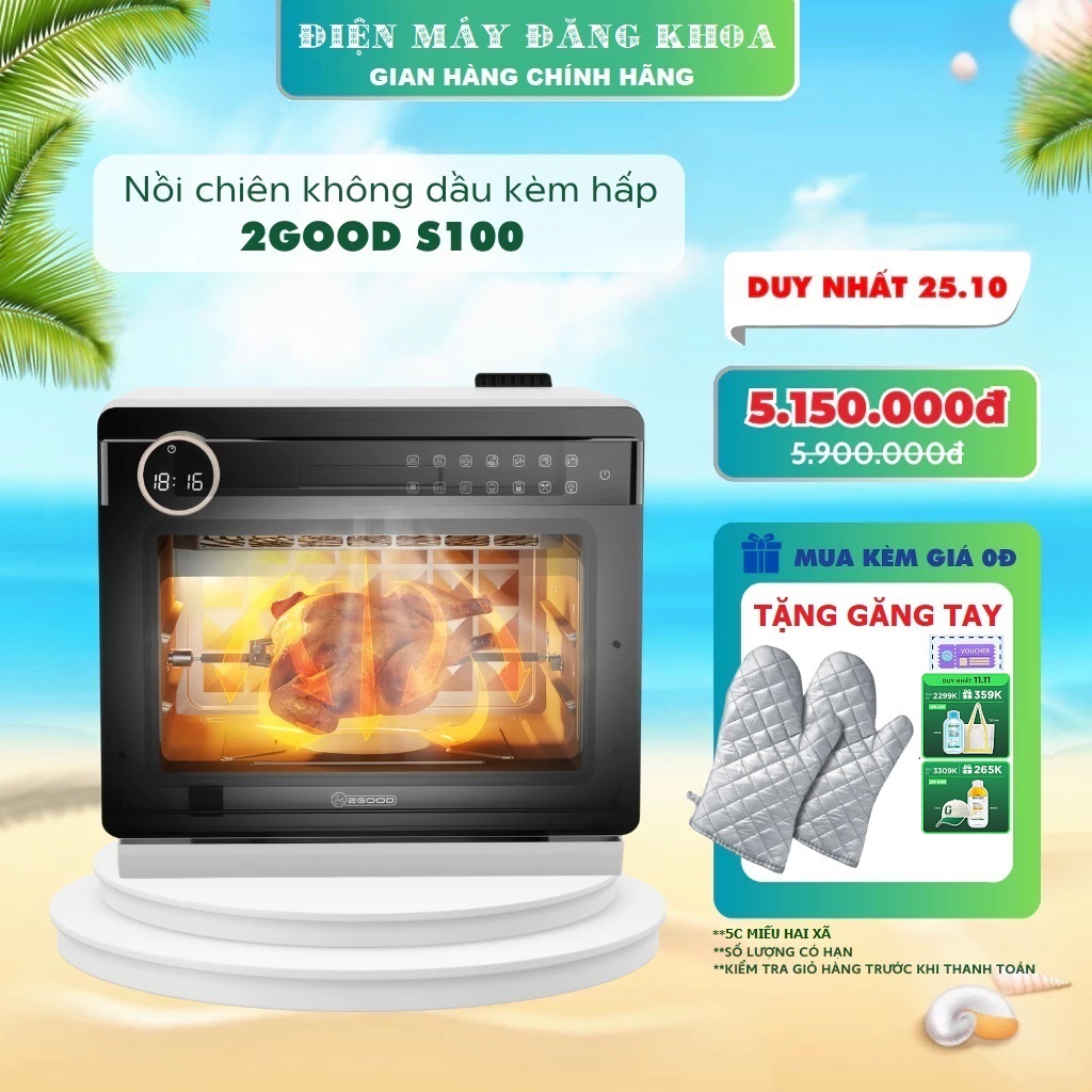 Nồi chiên không dầu kèm hấp 2GOOD S100