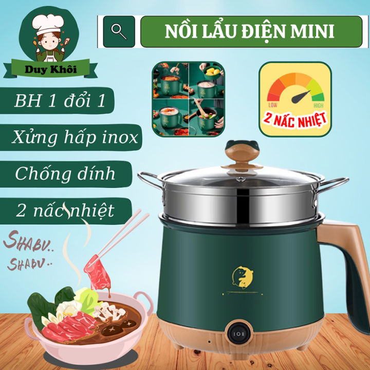 Nồi lẩu điện mini 2 tầng