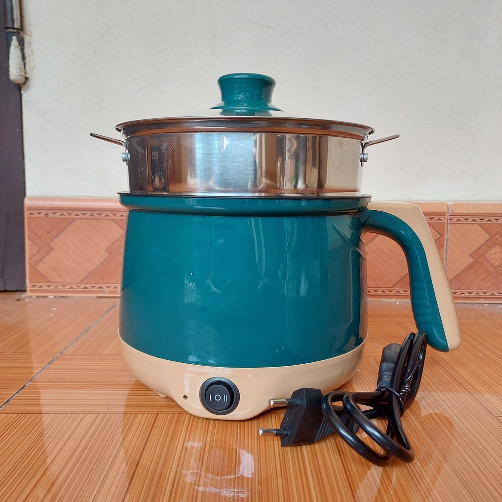 970cb2ae9255b42c1a90da4ee0ff5e70 Nồi Lẩu Mini Cầm Tay, Nồi Nấu Cơm, Nấu Mì Đa Năng kèm Giá Hấp Tiện Lợi (2 Tầng núm xoay)