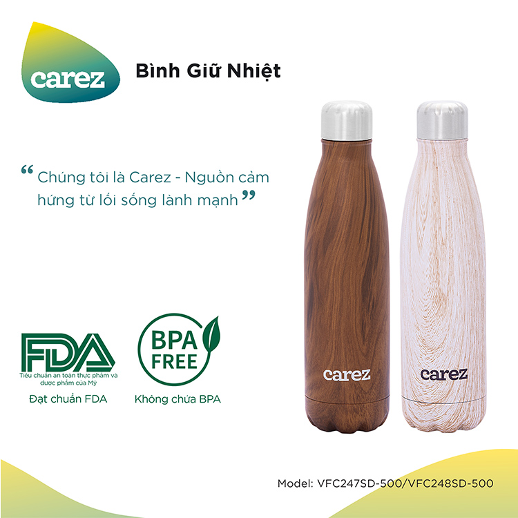 bd1687044799c4d81b3b4310bed9fd05 Bình Giữ Nhiệt CAREZ Nature's Collection (500ml)