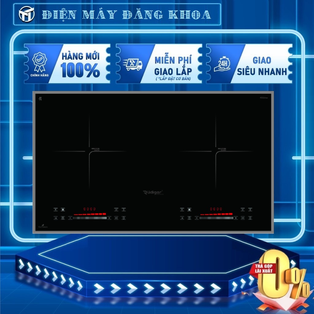 Bếp từ đôi Rudiger RIC-T89 K Black tặng bộ nồi