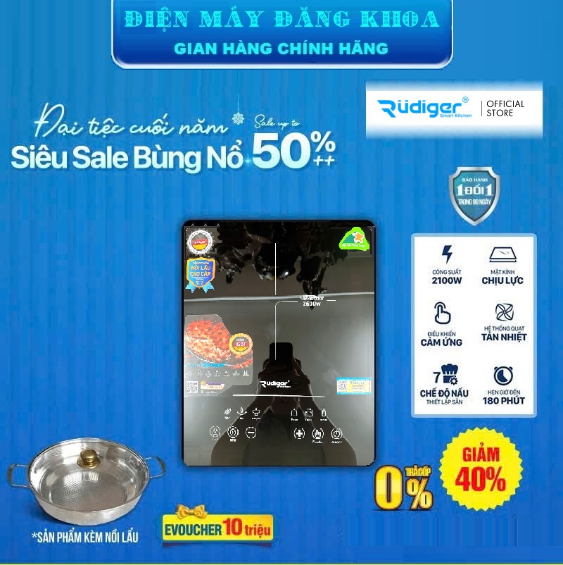 Bếp từ đơn RUDIGER RSK-03Black TẶNG NỒI
