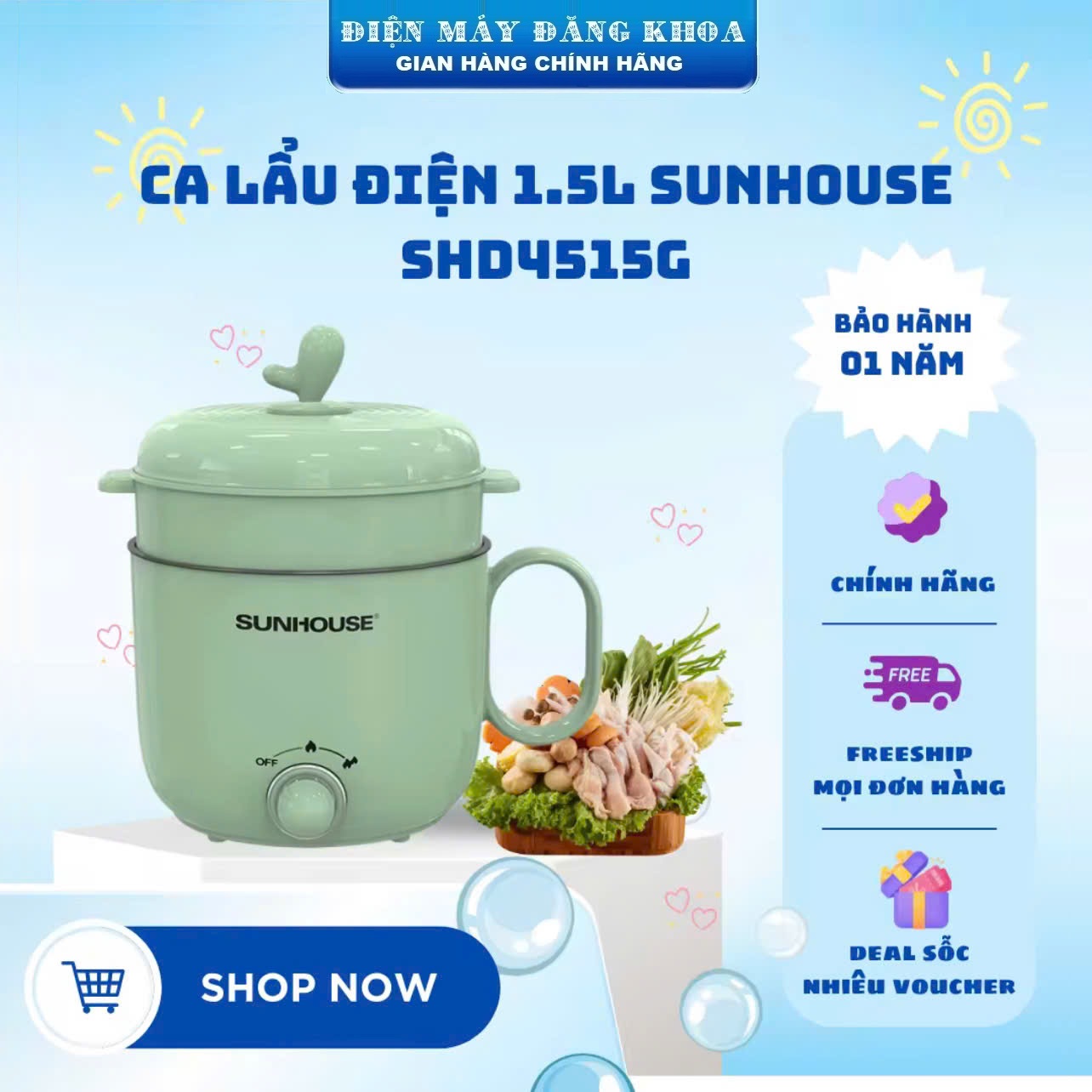 Ca lẩu điện MINI Sunhouse SHD4515G