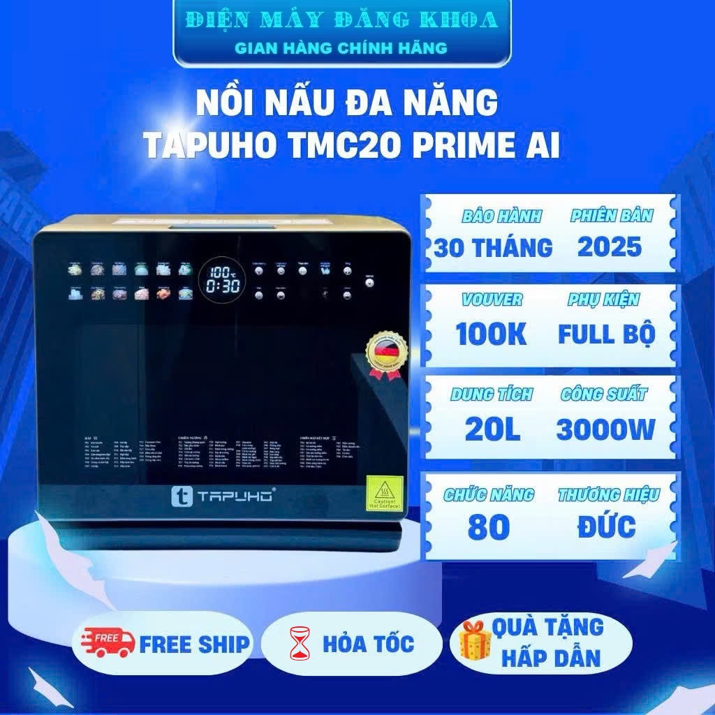 Nồi chiên hơi nước Tapuho TMC20 PrimeAI 20 lít