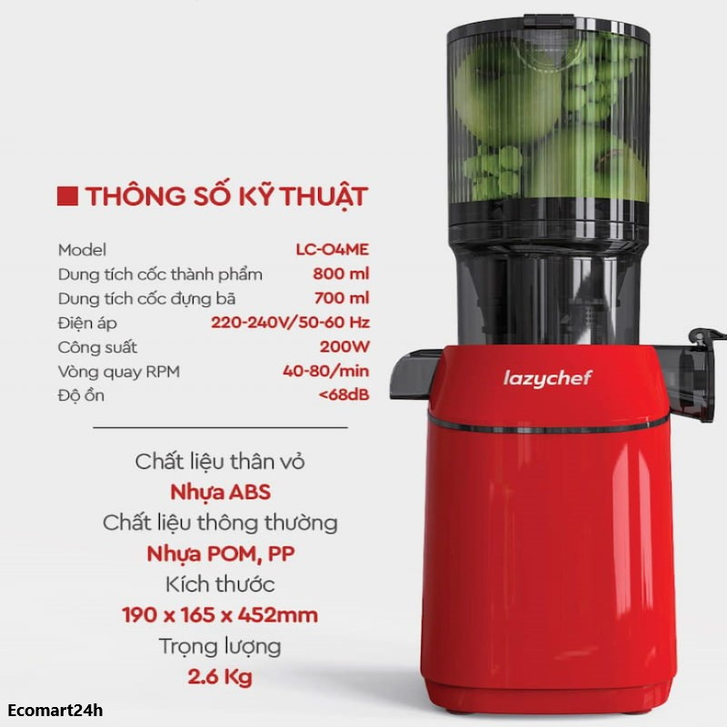 Máy ép chậm Lazychef 3S LC04ME Premium