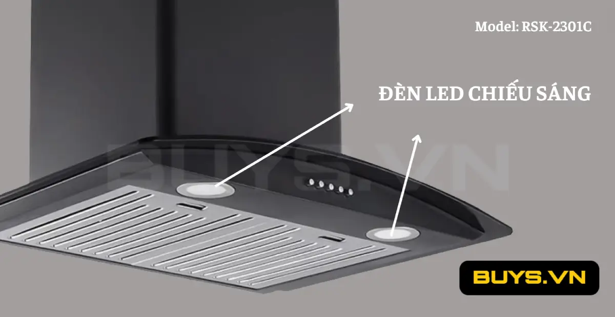 Máy hút mùi Rudiger RSK-2301C - đèn led