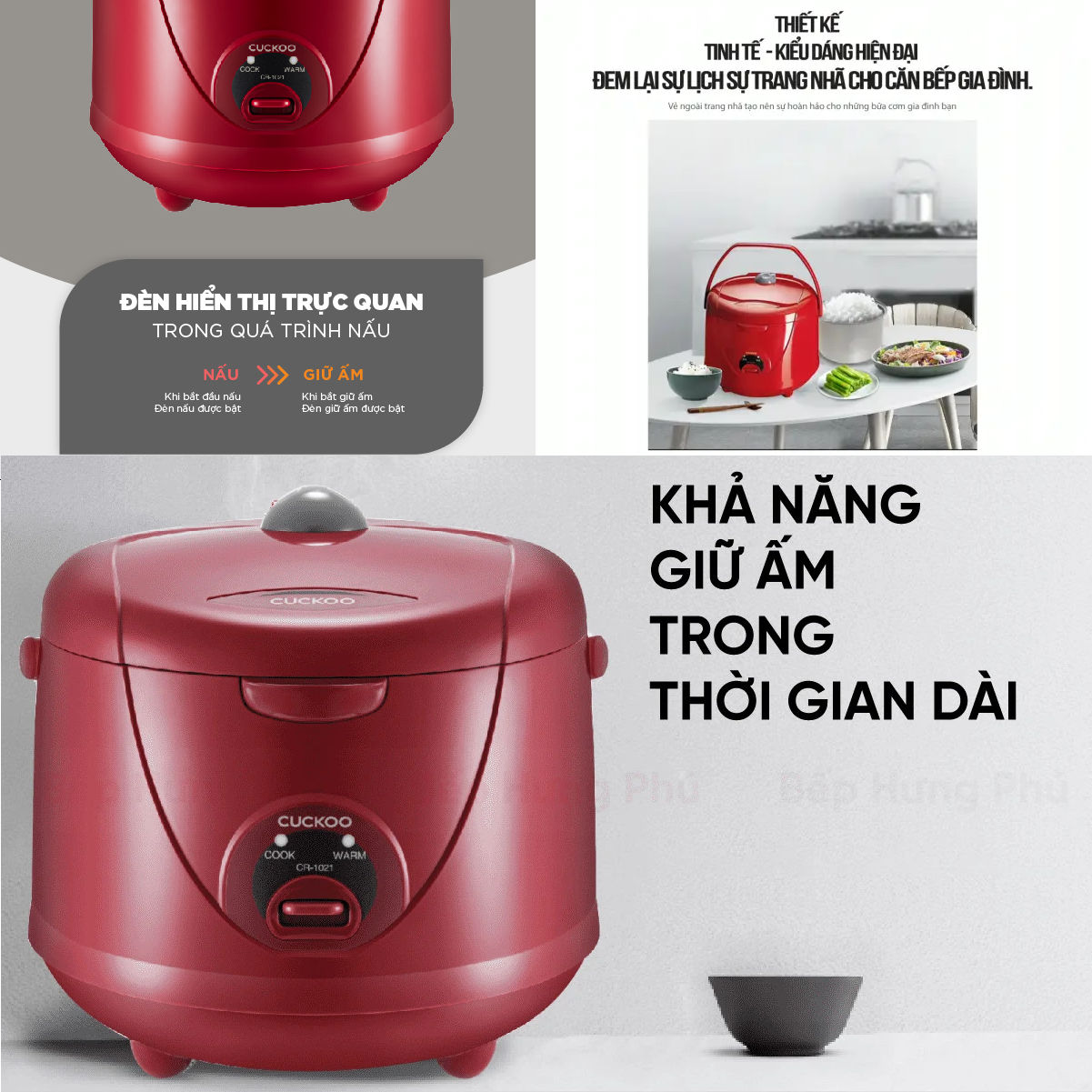 Nồi cơm điện Cuckoo CR-1021R dung tích 1.8L chính hãng Made in Korea