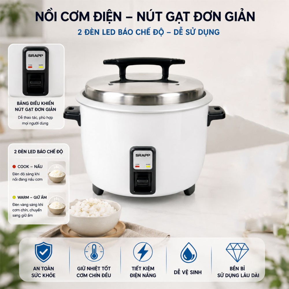 Nồi cơm điện công nghiệp SRAPP SH-NC568 5.6L - Hàng chính hãng