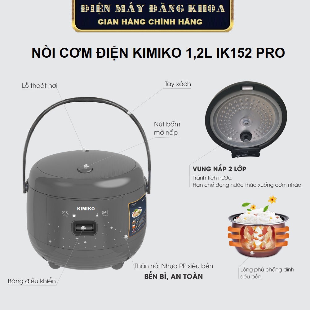 Nồi Cơm Điện Kimiko 1.2L