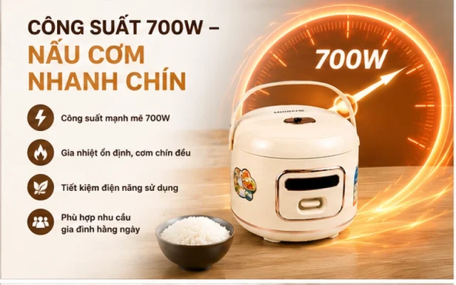 công suất nồi cơm điện Lorente LT8389