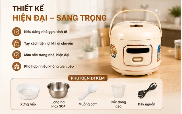nồi cơm điện 1.8 lít Lorente LT8389