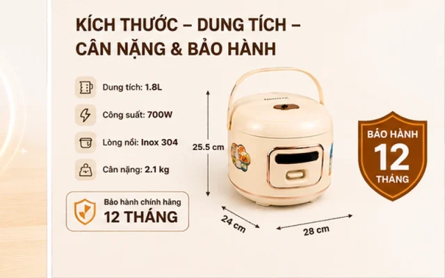nồi cơm điện nấu cơm ngon Lorente LT8389