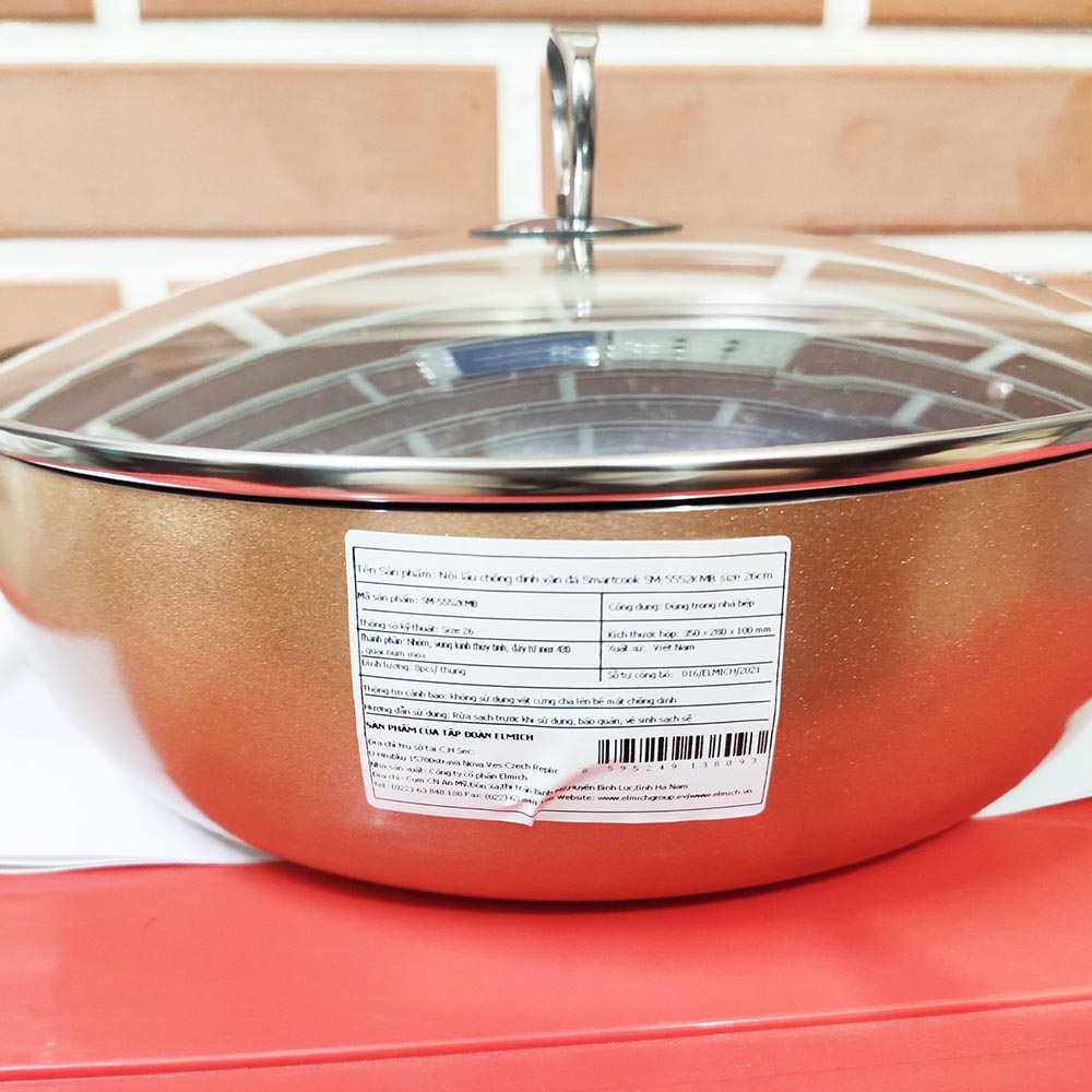 Nồi lẩu vân đá chống dính 26cm Elmich Smartcook SM-5552KMB