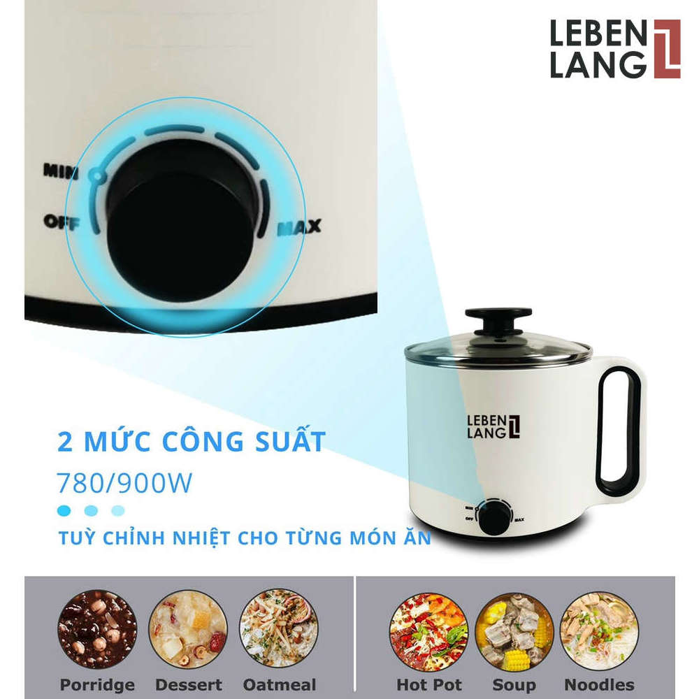 Nồi lẩu điện mini đa năng Lebenlang LBEC0808S