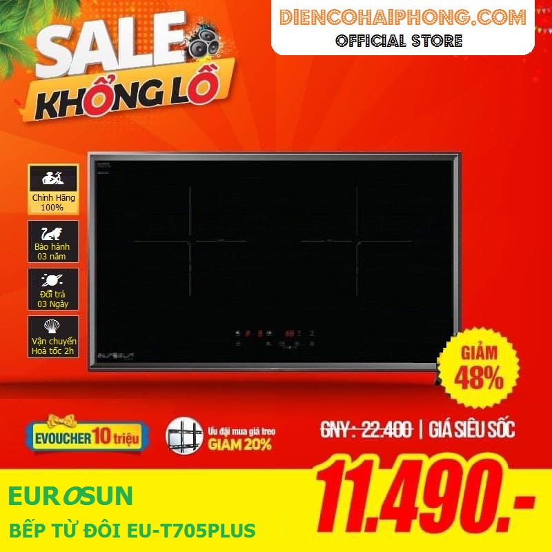 Bếp từ Eurosun Eu-T705Plus ( Quà tặng bộ nồi chảo )