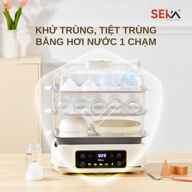 nồi hấp điện 3 tầng