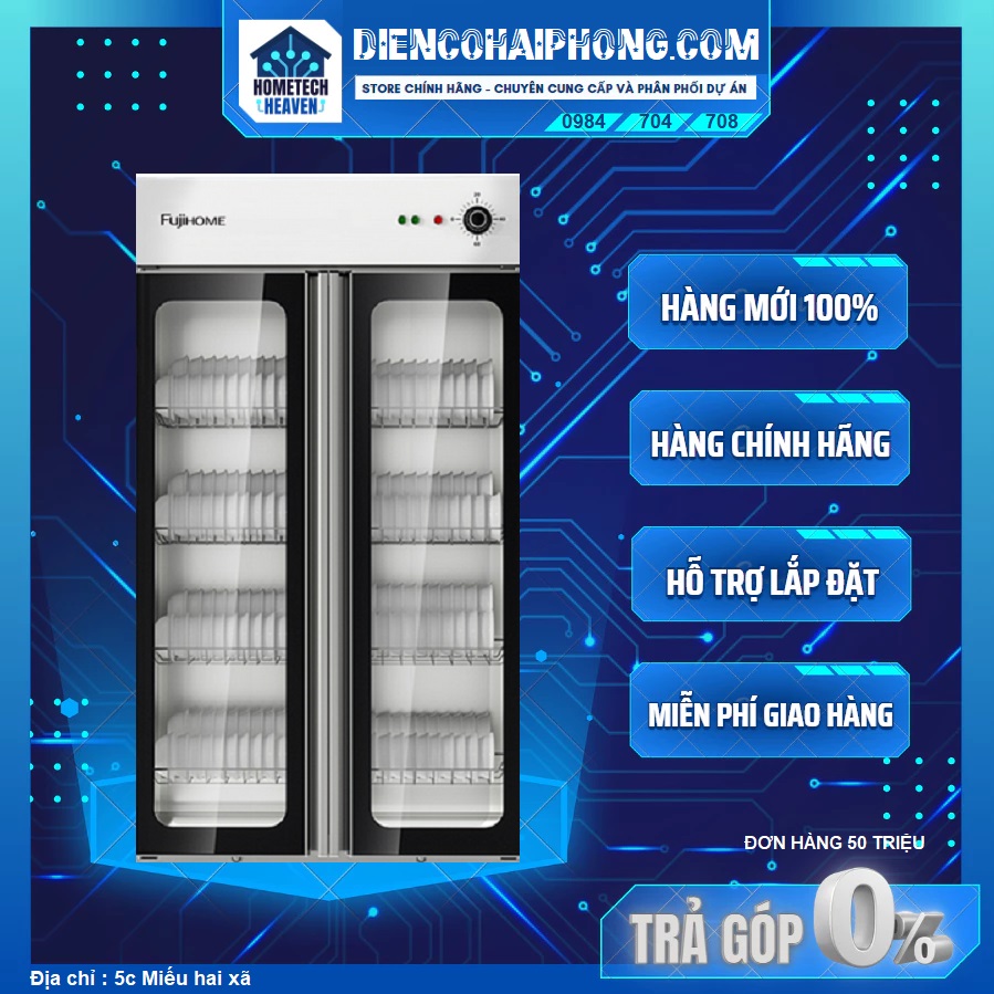 Tủ sấy chén bát tiệt trùng dung tích lớn Fujihome DD500A 500 lít