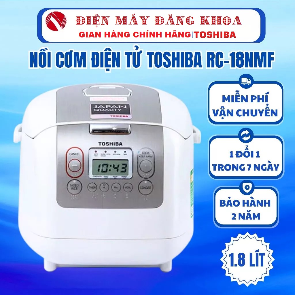 Nồi cơm điện tử Toshiba 1.8 lít RC-18NMFVN(WT)