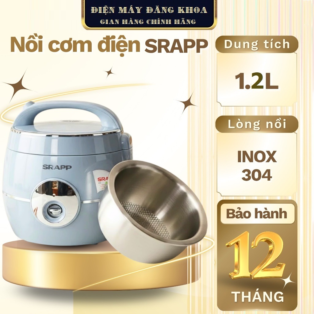Nồi cơm điện SRAPP SH-126 1,2L ruột inox