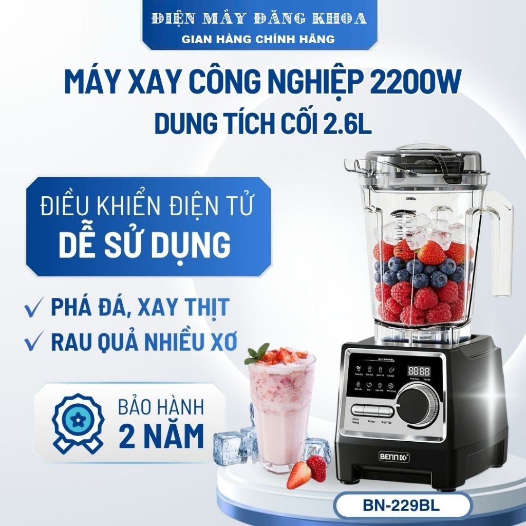 MáMáy xay sinh tố công nghiệp Bennix BN-229BL 2200w 2,6l