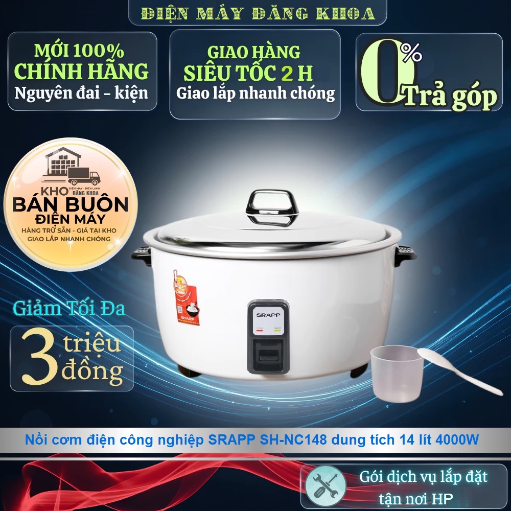 Nồi cơm điện công nghiệp SRAPP SH-NC148 14 Lít ( Nấu 9kg gạo )