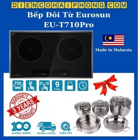 BẾP TỪ EUROSUN EU-T710PRO ( Tặng bộ nồi chảo )