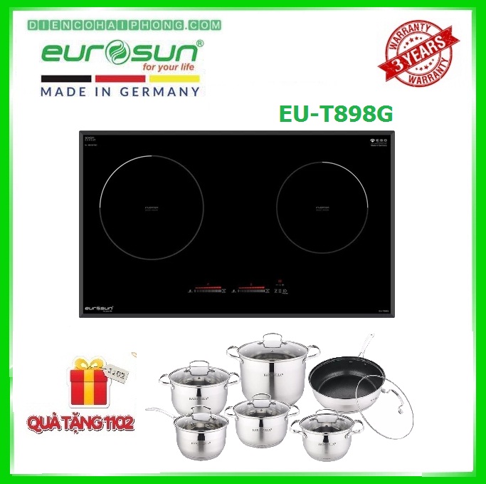 BẾP TỪ EUROSUN EU-T898G ( Tặng bộ nồi chảo )