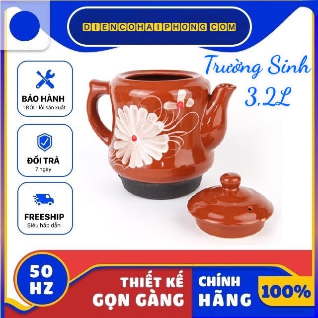 Ấm sắc thuốc tự động 3 lít Trường sinh