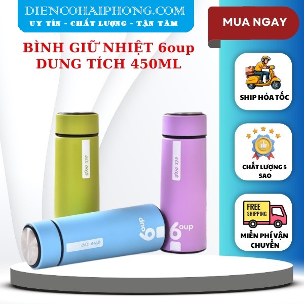 Bình Đựng Nước Giữ Nhiệt Lõi Thủy Tinh 6 Oup 450ml