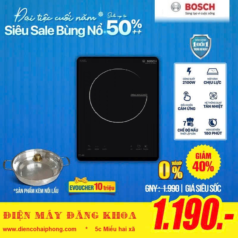 BẾP TỪ ĐƠN BOSCH PC-90 tặng nồi lẩu