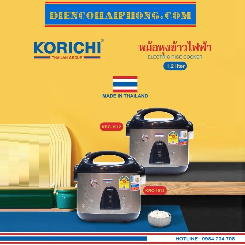 Nồi cơm điện 1,2 lít Korichi KRC-1812