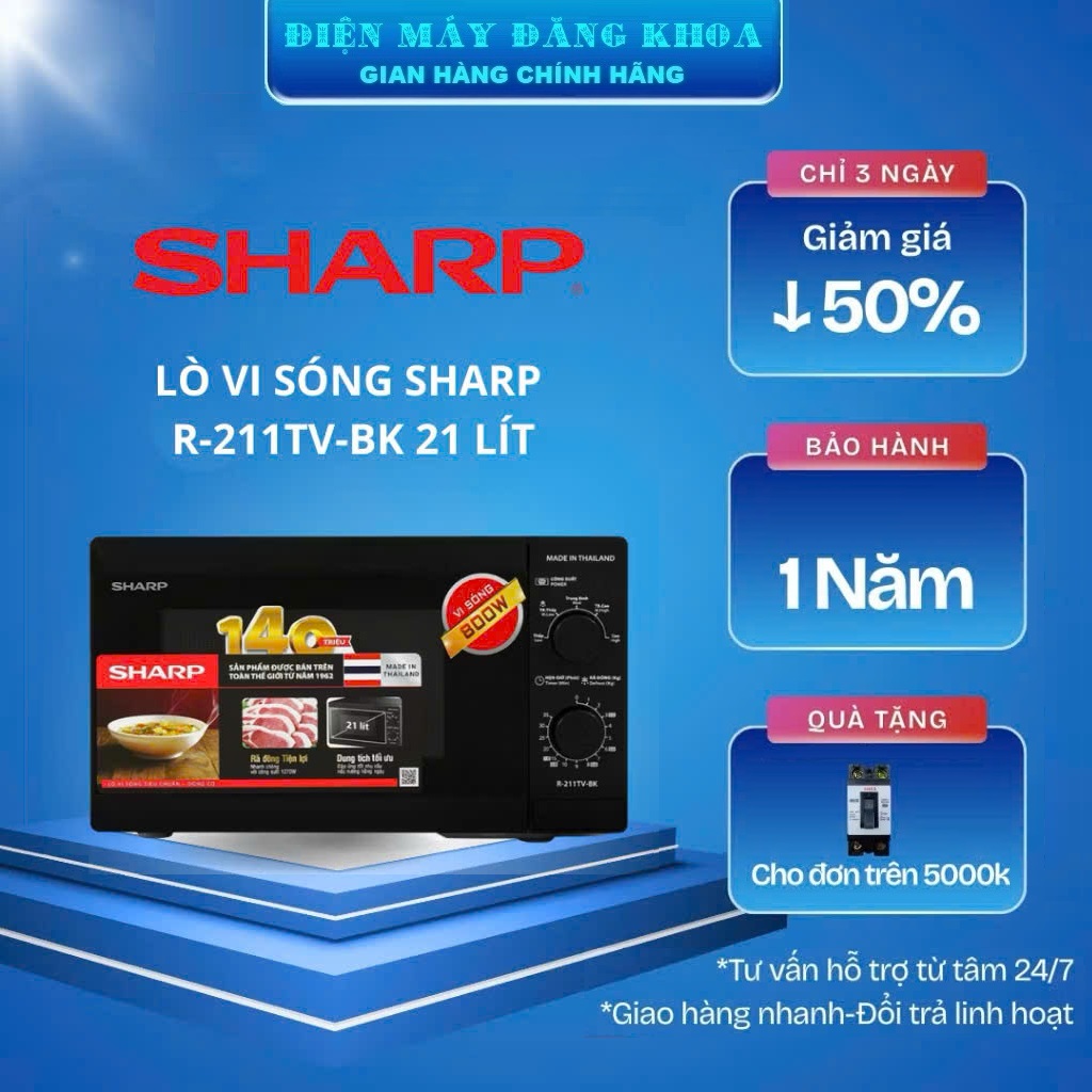 Lò vi sóng Sharp R-211TV-BK 21L Thái Lan