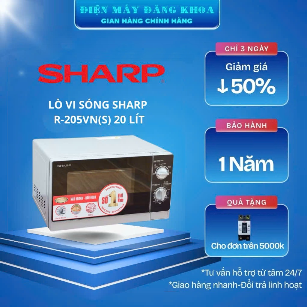 LÒ VI SÓNG SHARP R-205VN-S 20L