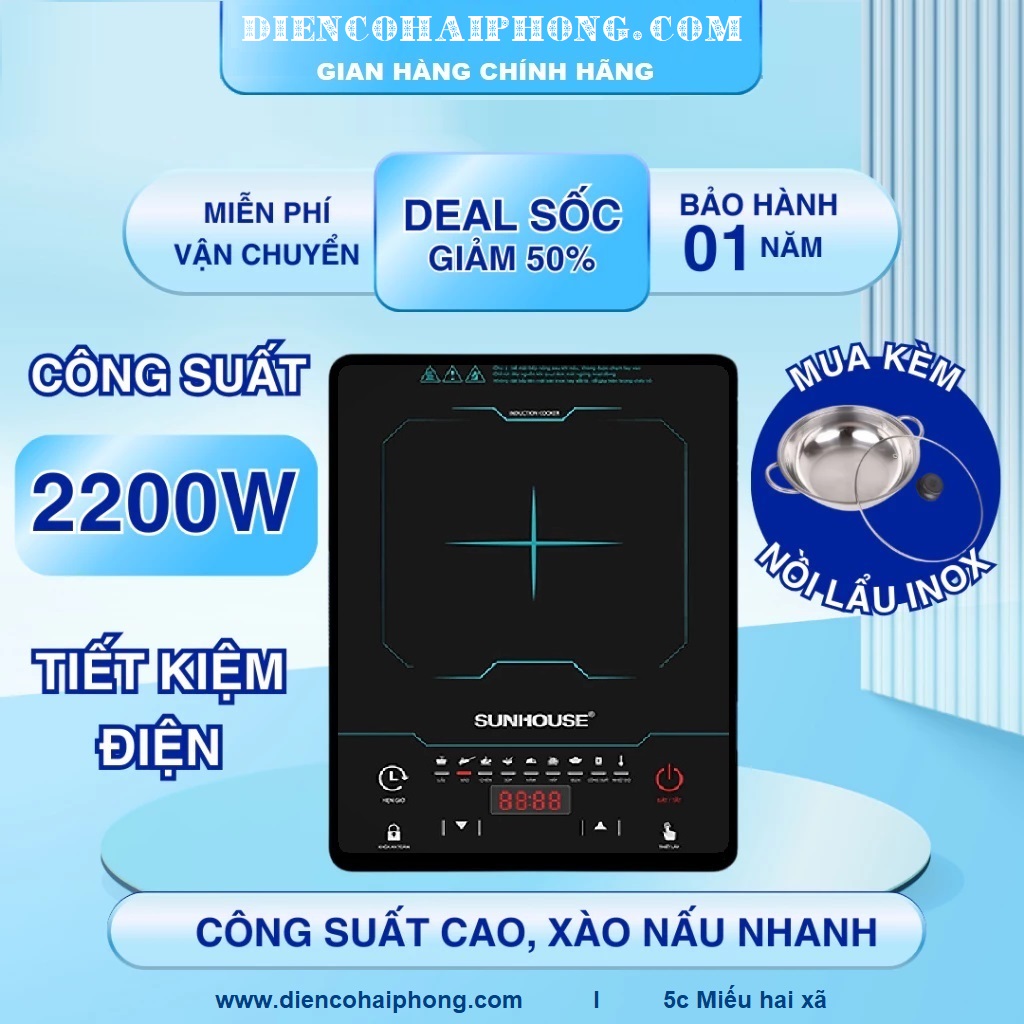 Bếp từ cảm ứng Sunhouse SHD6873 ( Tặng nồi lẩu )