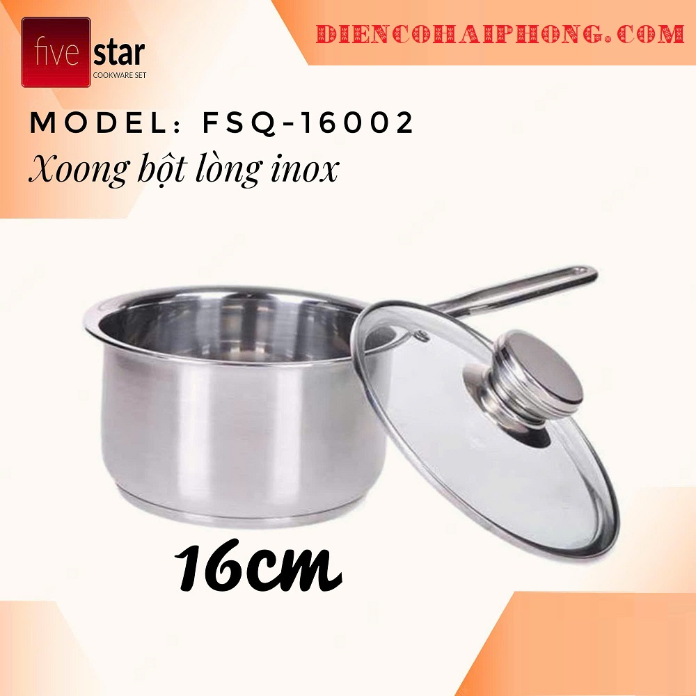 Quánh Nấu Bột Inox 3 Đáy 16cm Fivestar Dùng Bếp Từ
