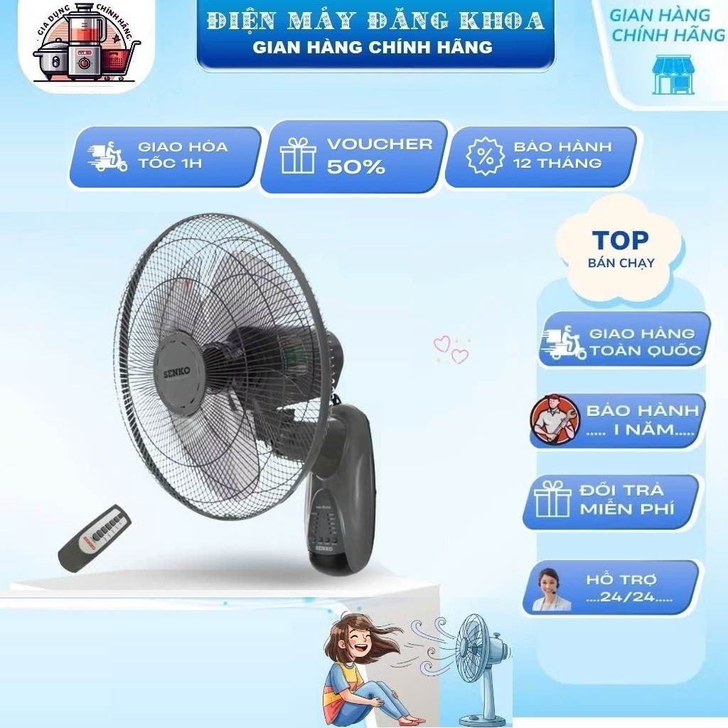 Quạt treo Senko TR1628 điều khiển