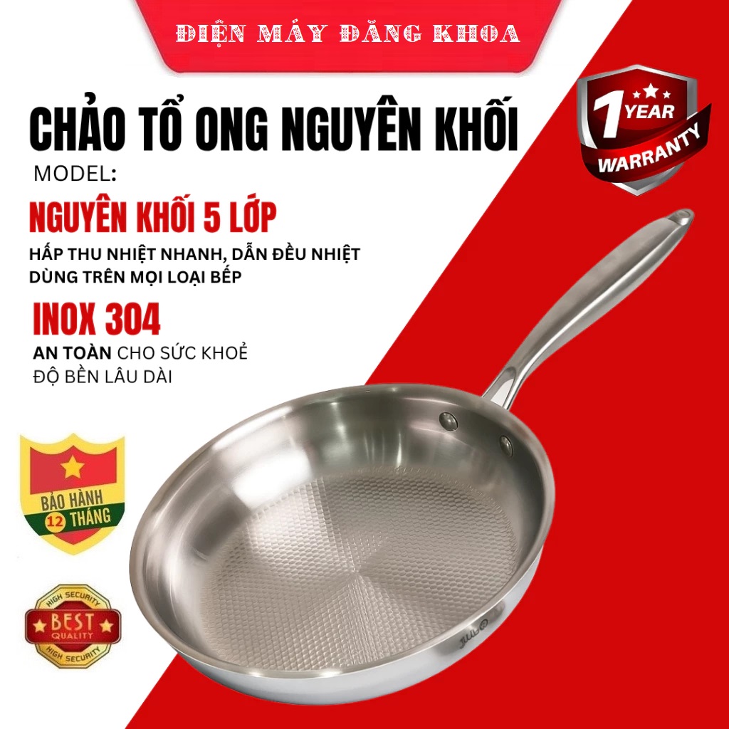 Chảo tổ ong nguyên khối 5 lớp JIWON 26CM