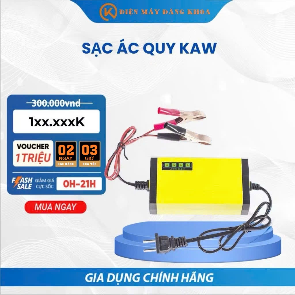 Bộ sạc ắc quy thông minh tự ngắt 12V 2ah - 20ah