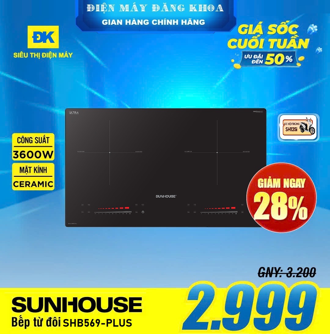 BẾP ĐÔI ĐIỆN TỪ SUNHOUSE SHB569 Plus