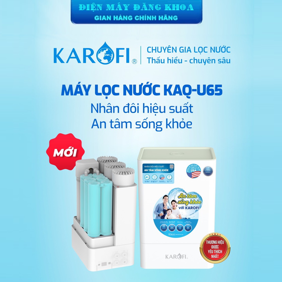 Máy lọc nước RO Karofi KAQ-U65 10 lõi