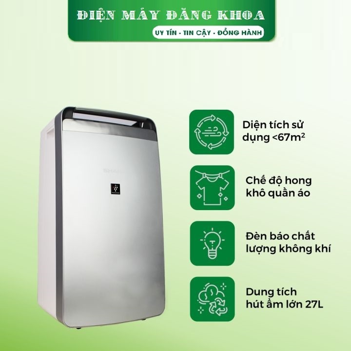 MÁY LỌC KHÔNG KHÍ HÚT ẨM SHARP DW-J27FV-S