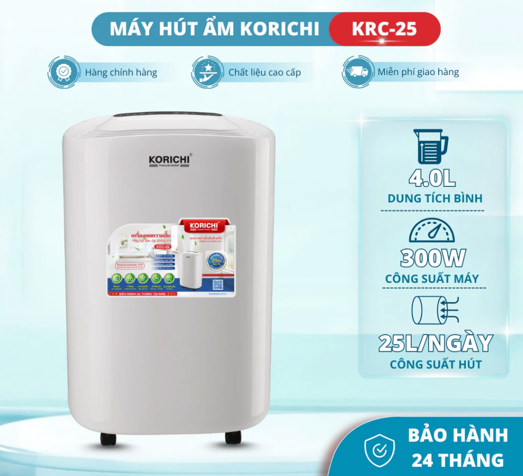 Máy hút ẩm Korichi KRC-25 25L