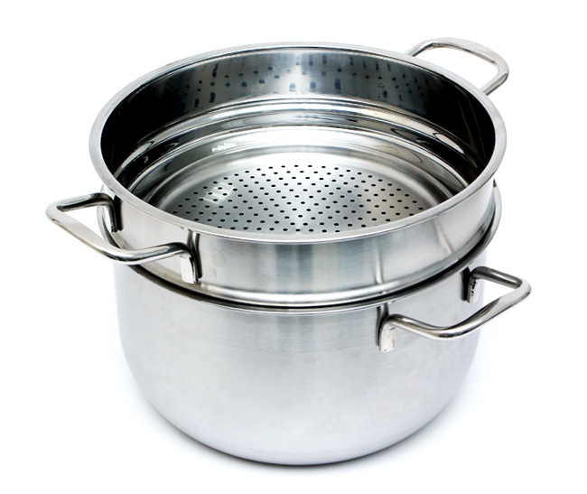 Bộ nồi xửng hấp Inox 3 đáy nắp kinh Fivestar 24cm