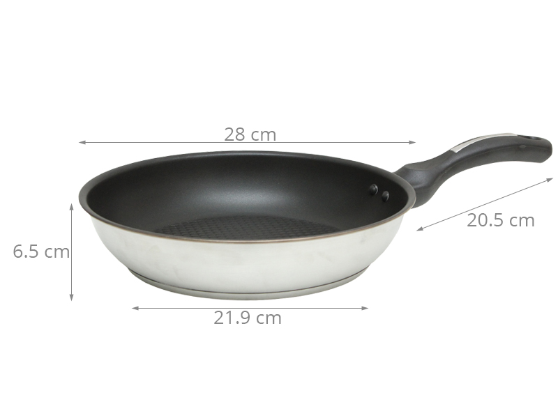 Thông số kỹ thuật Chảo inox chống dính 3 đáy 28 cm Fivestar CKD28-3DI