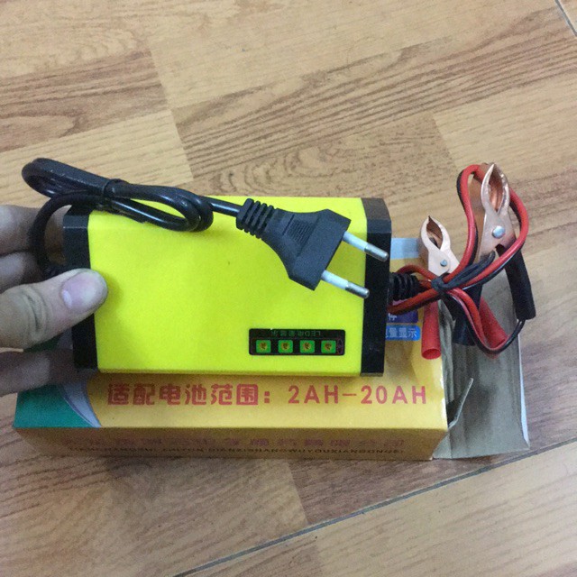 Sạc Bình ắc quy thông minh tự ngắt 12V 2Ah - 20Ah máy sạc ắc quy xe máy - LOẠI TỐT VÀNG
