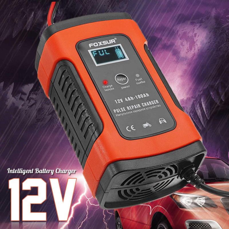 Sạc Bình Ắc Quy Foxsur Ô Tô Xe Máy 12V 100Ah Nhật