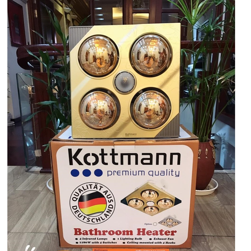 Cam kết hàng chính hãng] đèn sưởi âm trần 4 bóng KOTTMANN dùng hộp công tắc- K4BT | Shopee Việt Nam