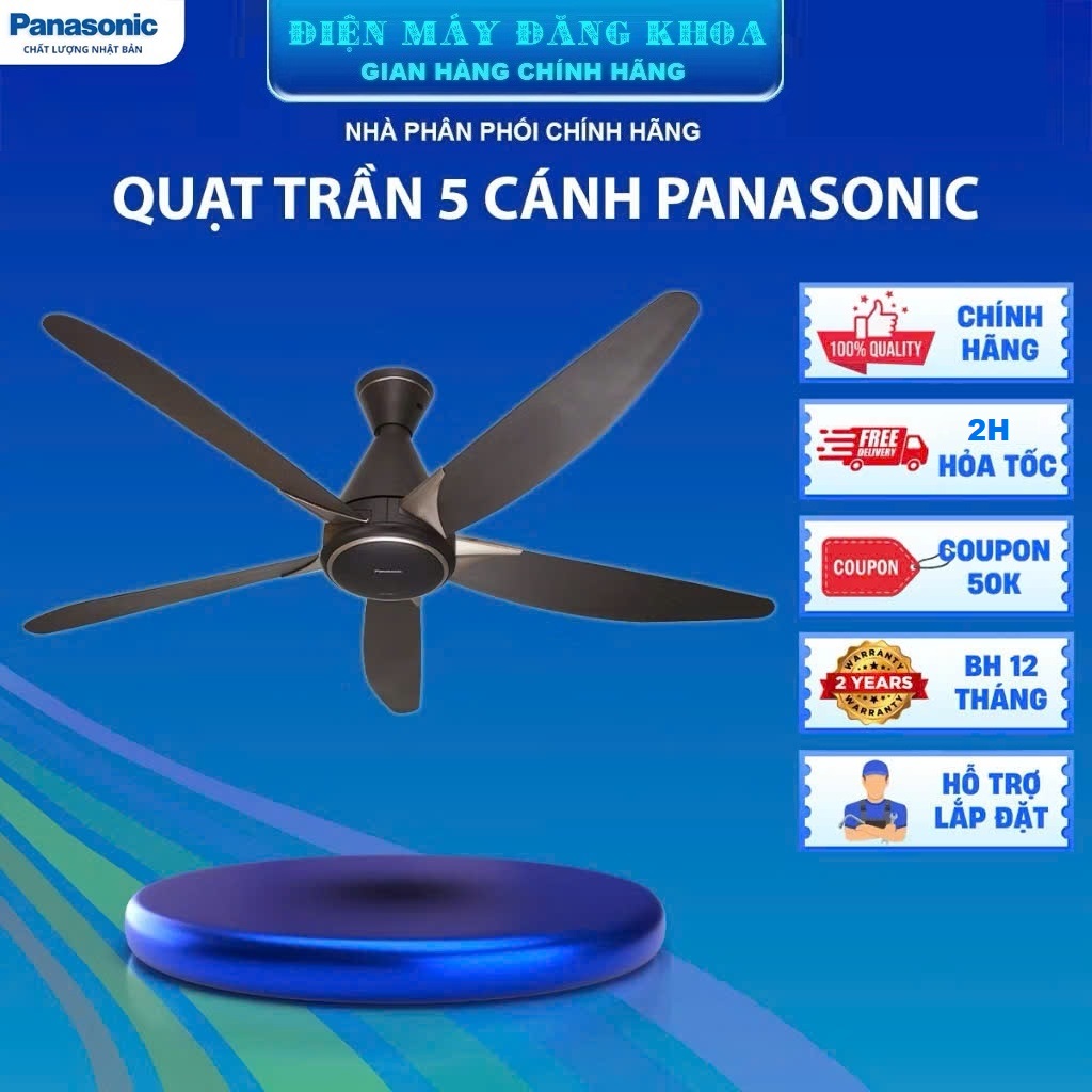 Quạt Trần Panasonic 5 cánh F-60GDS màu nâu ty 28.8mm