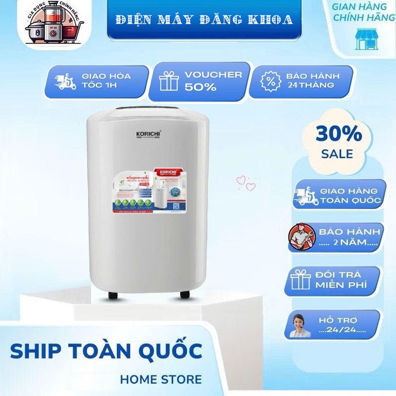 Máy hút ẩm lọc không khí 25l korichi krc-25